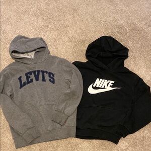Levi's Gray Kids Hoodie & Nike Black Kids Hoodie